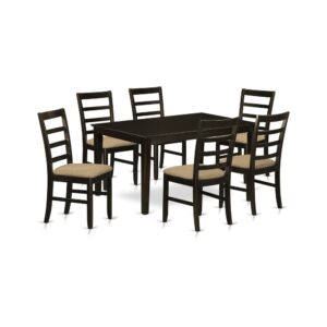 This particular dining room table and dining room chairs offers highly detailed