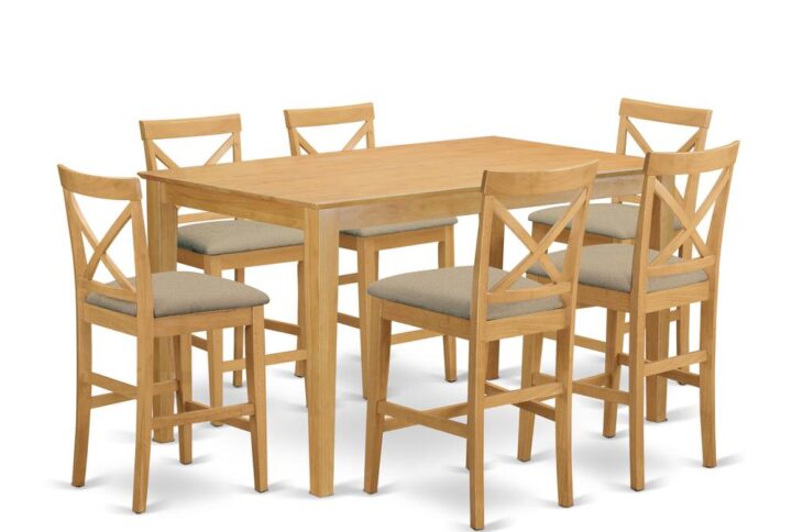 This 7-piece dining room table set is an elegant addition to any home. It comprises 6 modern dining chairs with Linen Fabric seats and Slatted Backs