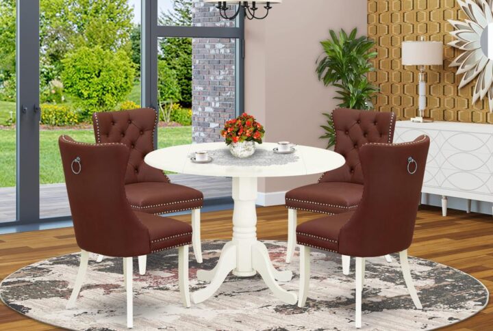 Presenting a charming and space-efficient 5-piece dining table set that combines style