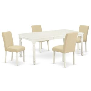 The DOAB5-LWH-02 dining set facilitates an affectionate family feeling. A comfortable and luxurious Linen White color offers any dining area a relaxing and friendly feel with the rectangular kitchen table. This well-designed and comfortable dining table may be used for hours at a time. This wonderful slick Linen White dinette table makes a really good addition for all kitchen space and corresponds all sorts of dining-room concepts. The dinette table is created from prime quality rubber wood known as Asian Hardwood. No heat treated pressured wood like MDF