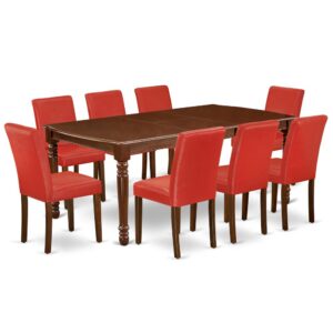 The DOAB9-MAH-72 dining set facilitates an affectionate family feeling. A comfortable and classy Mahogany color offers any dining area a relaxing and friendly feel with the rectangular kitchen table. This well-designed and comfortable dining table may be used for hours at a time. This wonderful smooth Mahogany dinette table makes a really good addition for all kitchen space and corresponds all sorts of dining-room concepts. The dinette table is created from prime quality rubber wood known as Asian Hardwood. No heat treated pressured wood like MDF