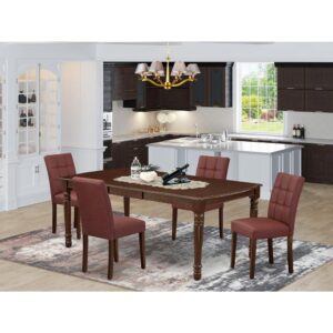 EAST WEST FURNITURE - DOAS5-MAH-26 - 5-PIECE DINING ROOM TABLE SET