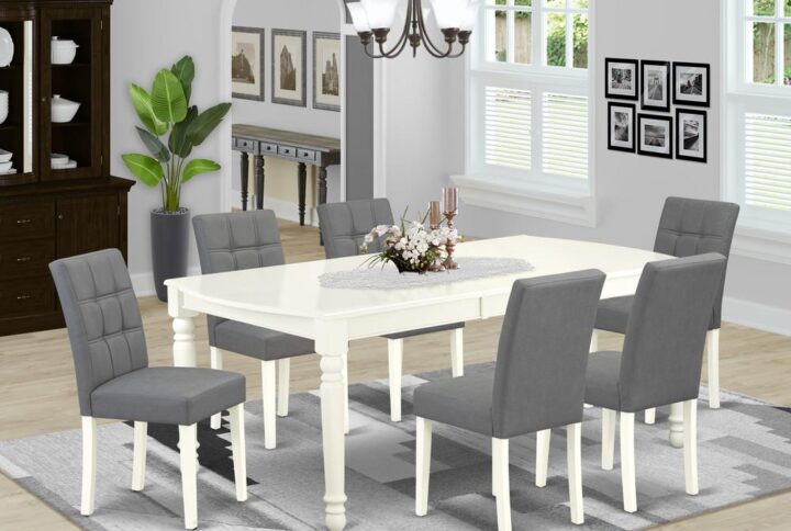 EAST WEST FURNITURE - DOAS7-LWH-41 - 7-PIECE DINING TABLE SET