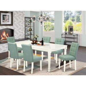 EAST WEST FURNITURE - DOAS7-LWH-43 - 7-PIECE KITCHEN DINING TABLE SET