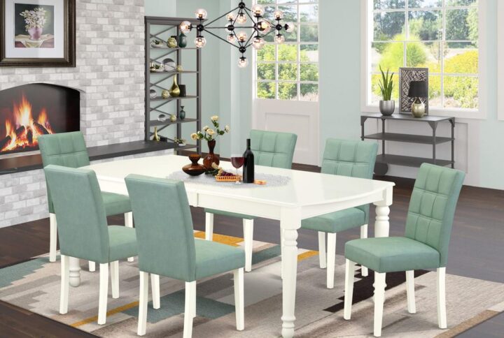 EAST WEST FURNITURE - DOAS7-LWH-43 - 7-PIECE KITCHEN DINING TABLE SET