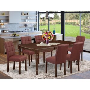 EAST WEST FURNITURE - DOAS7-MAH-26 - 7-PIECE DINING TABLE SET