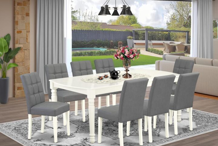 EAST WEST FURNITURE - DOAS9-LWH-41 - 9-PIECE DINING TABLE SET