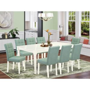 EAST WEST FURNITURE - DOAS9-LWH-43 - 9-PIECE MID CENTURY MODERN DINING TABLE SET