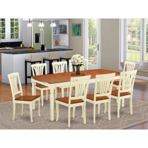 Beautiful dining table with set of 8 comfortable dinette chairs which could be positioned in your dining-room and kitchen. Both