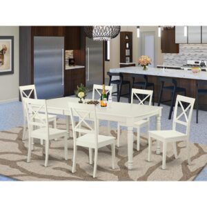 This kitchen table is the ideal furniture for your dining area or your kitchen space. The table includes 6 chairs. You can also add two more chairs and expand the seating capacity to 8