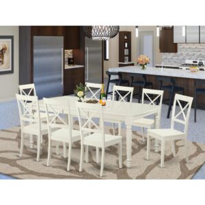 This amazing dinette table is the perfect furniture for your dining space or your kitchen area. The table includes 8 chairs