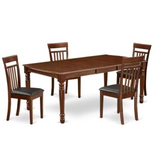 The DOCA5-MAH-LC dining set facilitates an affectionate family feeling. A comfortable and classy Mahogany color offers any dining area a relaxing and friendly feel with the rectangular kitchen table. This well-designed and comfortable dining table may be used for hours at a time. This wonderful smooth Mahogany dinette table makes a really good addition for all kitchen space and corresponds all sorts of dining-room concepts. The dinette table is created from prime quality rubber wood known as Asian Hardwood. No heat treated pressured wood like MDF