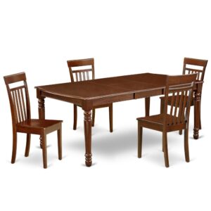 The DOCA5-MAH-W dining set facilitates an affectionate family feeling. A comfortable and classy Mahogany color offers any dining area a relaxing and friendly feel with the rectangular kitchen table. This well-designed and comfortable dining table may be used for hours at a time. This wonderful smooth Mahogany dinette table makes a really good addition for all kitchen space and corresponds all sorts of dining-room concepts. The dinette table is created from prime quality rubber wood known as Asian Hardwood. No heat treated pressured wood like MDF