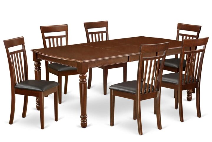 The DOCA7-MAH-LC dining set facilitates an affectionate family feeling. A comfortable and classy Mahogany color offers any dining area a relaxing and friendly feel with the rectangular kitchen table. This well-designed and comfortable dining table may be used for hours at a time. This wonderful smooth Mahogany dinette table makes a really good addition for all kitchen space and corresponds all sorts of dining-room concepts. The dinette table is created from prime quality rubber wood known as Asian Hardwood. No heat treated pressured wood like MDF