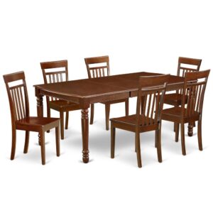 The DOCA7-MAH-W dining set facilitates an affectionate family feeling. A comfortable and classy Mahogany color offers any dining area a relaxing and friendly feel with the rectangular kitchen table. This well-designed and comfortable dining table may be used for hours at a time. This wonderful smooth Mahogany dinette table makes a really good addition for all kitchen space and corresponds all sorts of dining-room concepts. The dinette table is created from prime quality rubber wood known as Asian Hardwood. No heat treated pressured wood like MDF