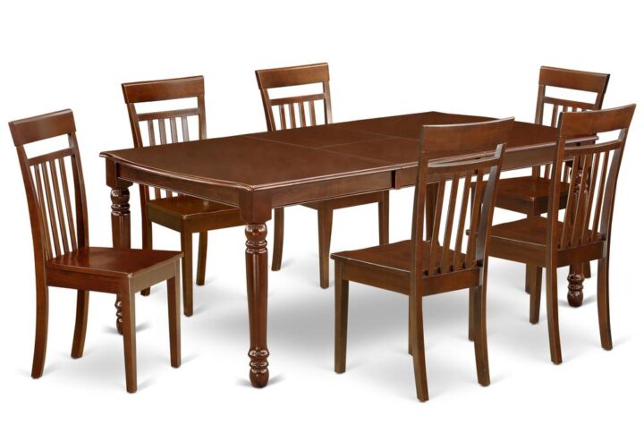 The DOCA7-MAH-W dining set facilitates an affectionate family feeling. A comfortable and classy Mahogany color offers any dining area a relaxing and friendly feel with the rectangular kitchen table. This well-designed and comfortable dining table may be used for hours at a time. This wonderful smooth Mahogany dinette table makes a really good addition for all kitchen space and corresponds all sorts of dining-room concepts. The dinette table is created from prime quality rubber wood known as Asian Hardwood. No heat treated pressured wood like MDF