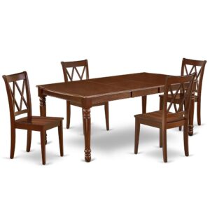 A wonderful and subtle DOCL5-MAH-W dining set style and design changes a living space and embraces in a sense of relaxation