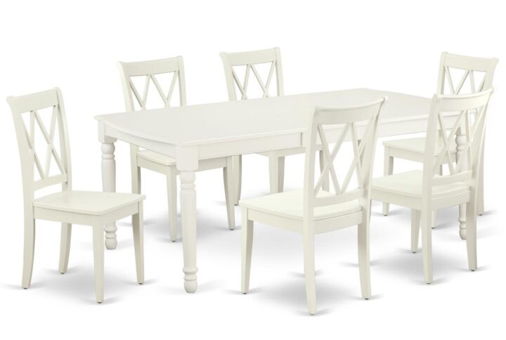 The DOCL7-LWH-W dining set facilitates an affectionate family feeling. A comfortable and luxurious Linen White color offers any dining area a relaxing and friendly feel with the rectangular kitchen table. With a soft rounded bevel at the edge of the table top