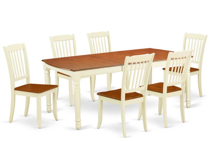 This particular DODA7-BMK-W glossy traditional dinette sets are amazingly created and greatly improved using Buttermilk and Cherry color. A comfy and luxurious Buttermilk and Cherry color offers any dining area a relaxing and friendly feel with the rectangular table. With a soft rounded bevel at the edge of the table top