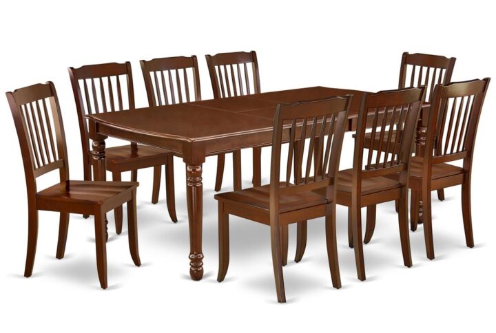 A classy and subtle DODA9-MAH-W dining set style and design changes a living space and embraces in a sense of relaxation