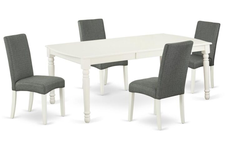 The luxurious DODR5-LWH-07 dining set facilitates an affectionate family feeling. A comfortable and smooth Linen White color offers any dining area a relaxing and friendly feel with the rectangular kitchen table. This well-designed and comfortable kitchen table may be used for hours at a time. This wonderful slick Linen White dinette table makes a really good addition for all kitchen space and corresponds all sorts of dining-room concepts. 100% solid wood from table top to table legs. No heat treated pressured wood like MDF