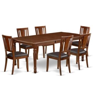The DODU7-MAH-LC dining set facilitates an affectionate family feeling. A comfortable and classy Mahogany color offers any dining area a relaxing and friendly feel with the rectangular kitchen table. This well-designed and comfortable dining table may be used for hours at a time. This wonderful smooth Mahogany dinette table makes a really good addition for all kitchen space and corresponds all sorts of dining-room concepts. The dinette table is created from prime quality rubber wood known as Asian Hardwood. No heat treated pressured wood like MDF