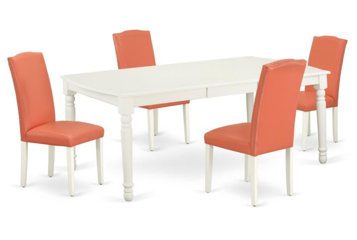 The DOEN5-LWH-78 dining set facilitates an affectionate family feeling. A comfortable and luxurious Linen White color offers any dining area a relaxing and friendly feel with the rectangular kitchen table. This well-designed and comfortable dining table may be used for hours at a time. This wonderful slick Linen White dinette table makes a really good addition for all kitchen space and corresponds all sorts of dining-room concepts. The dinette table is created from prime quality rubber wood known as Asian Hardwood. This simple but charming Parson chair will add ambiance and style to your dining-room. Give your home a pop of chic style with this must-have Parson chair. A contemporary twist on a classic design