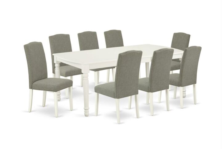 The DOEN9-LWH-06 dining set facilitates an affectionate family feeling. A comfortable and luxurious Linen White color offers any dining area a relaxing and friendly feel with the rectangular kitchen table. This well-designed and comfortable dining table may be used for hours at a time. This wonderful slick Linen White dinette table makes a really good addition for all kitchen space and corresponds all sorts of dining-room concepts. The dinette table is created from prime quality rubber wood known as Asian Hardwood. This simple but charming Parson chair will add ambiance and style to your dining-room. Give your home a pop of chic style with this must-have Parsons chair. A contemporary twist on a classic design