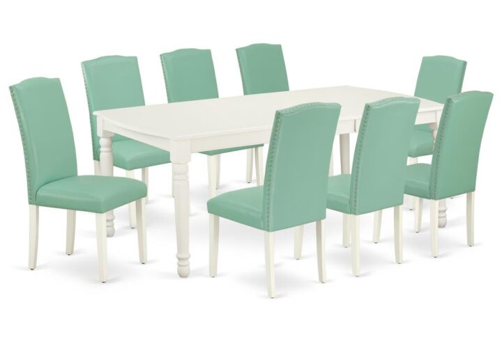 The DOEN9-LWH-57 dining set facilitates an affectionate family feeling. A comfortable and luxurious Linen White color offers any dining area a relaxing and friendly feel with the rectangular kitchen table. This well-designed and comfortable dining table may be used for hours at a time. This wonderful slick Linen White dinette table makes a really good addition for all kitchen space and corresponds all sorts of dining-room concepts. The dinette table is created from prime quality rubber wood known as Asian Hardwood. This simple but charming Parson chair will add ambiance and style to your dining-room. Give your home a pop of chic style with this must-have Parson chair. A contemporary twist on a classic design