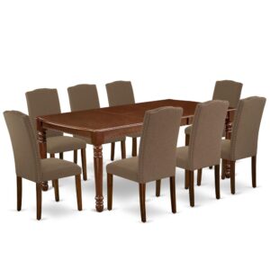 The DOEN9-MAH-18 dining set facilitates an affectionate family feeling. A comfortable and classy Mahogany color offers any dining area a relaxing and friendly feel with the rectangular kitchen table. This well-designed and comfortable dining table may be used for hours at a time. This wonderful smooth Mahogany dinette table makes a really good addition for all kitchen space and corresponds all sorts of dining-room concepts. The dinette table is created from prime quality rubber wood known as Asian Hardwood. No heat treated pressured wood like MDF