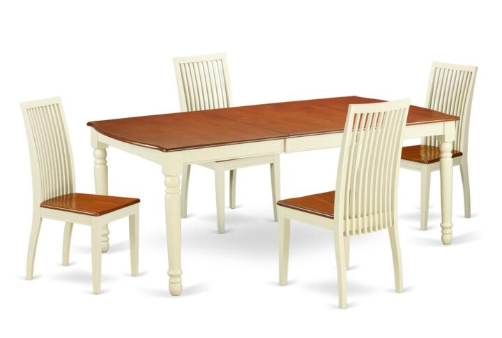 A dining set like this rectangular kitchen dining table can contribute that special impression for dining room elegance to both traditional and fashionable decorating. A beautiful set of 4 comfortable kitchen chairs which could be positioned in your dining area and small space. Both the table and the chairs were made of pure rubber wood that is perceived as a solid wood and is also more commonly known as Asian Harwood. You can dine with peace of mind knowing that the table you are eating on is made of 100% hardwood. There is no Medium- density Fiberboard! Give your décor a special touch and and add this set to your kitchen or dining room to complete that unique look that you have always wanted