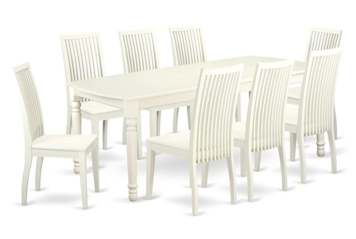 With this particular dining set you can contribute that special impression for dining room elegance to both traditional and fashionable decorating. A beautiful set of 8 comfortable kitchen chairs which could be positioned in your dining area and small space. Both the table and the chairs were made of pure rubber wood that is perceived as a solid wood and is also more commonly known as Asian Harwood. You can dine with peace of mind knowing that the table you are eating on is made of 100% hardwood. There is no Medium- density Fiberboard! Give your décor a special touch and and add this set to your kitchen or dining room to complete that unique look that you have always wanted