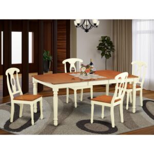 Stunning kitchen table with set of 4 comfortable dinette chairs which could be set in your dining space and small space. Both