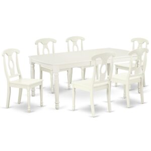 A wonderful and subtle elegant DOKE7-LWH-W dining set style and design changes a living space and embraces in a sense of relaxation