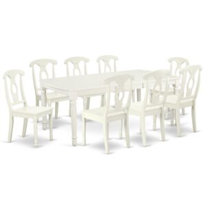 A wonderful and subtle elegant DOKE9-LWH-W dining set style and design changes a living space and embraces in a sense of relaxation
