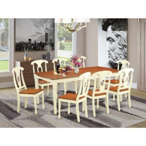 Beautiful table with set of 8 comfortable dining chairs which could be set in your dining-room and kitchen area. Both