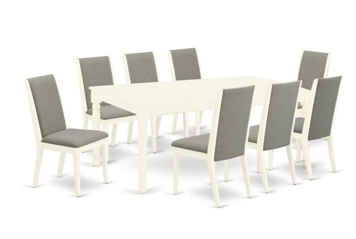 EAST WEST FURNITURE 9-PC MODERN DINING TABLE SET 8 STUNNING KITCHEN PARSON CHAIR AND RECTANGLE TABLE