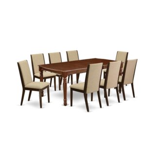 EAST WEST FURNITURE 9-PC KITCHEN SET 8 WONDERFUL PARSONS CHAIRS AND SMALL RECTANGULAR TABLE