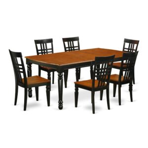 This dining room table is suitable furniture for your dining room or your kitchen area. This dining set includes one dining table and six chairs. You can also add 2 more chairs and expand the seating capacity to Eight