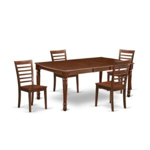 The DOML5-MAH-W dining set facilitates an affectionate family feeling. A comfortable and classy Mahogany color offers any dining area a relaxing and friendly feel with the rectangular kitchen table. This well-designed and comfortable dining table may be used for hours at a time. This wonderful smooth Mahogany dinette table makes a really good addition for all kitchen space and corresponds all sorts of dining-room concepts. The dinette table is created from prime quality rubber wood known as Asian Hardwood. No heat treated pressured wood like MDF