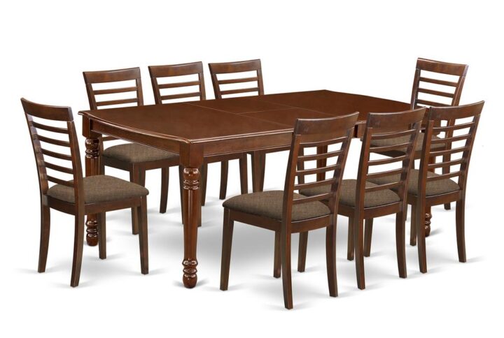The DOML9-MAH-C dining set facilitates an affectionate family feeling. A comfortable and classy Mahogany color offers any dining area a relaxing and friendly feel with the rectangular kitchen table. This well-designed and comfortable dining table may be used for hours at a time. This wonderful smooth Mahogany dinette table makes a really good addition for all kitchen space and corresponds all sorts of dining-room concepts. The dinette table is created from prime quality rubber wood known as Asian Hardwood. No heat treated pressured wood like MDF