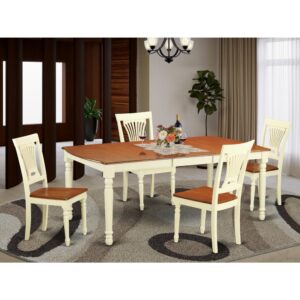 A stunning 5 piece table and chairs set appropriate for any modern or traditional house décor. This excellent set incorporates the white base and genuine rubber wood top table