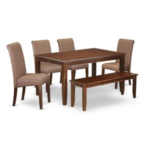 This wonderful DUBA6-MAH-18 dinette set is all about sheer elegance. Created from level of quality wood and designed from gorgeous Mahogany color