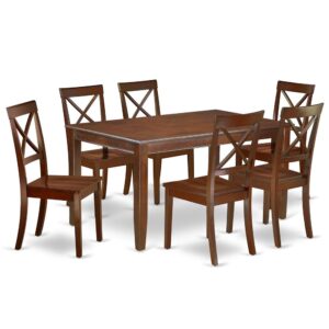 The exclusive DUBO7-MAH-W dinette set is all about sheer elegance. Designed in classy Mahogany color
