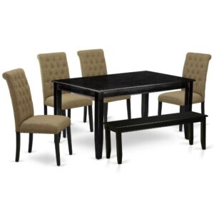Furnish your dining area with this excellent classy DUBR6-BLK-17 dinette set includes a rectangular dining table