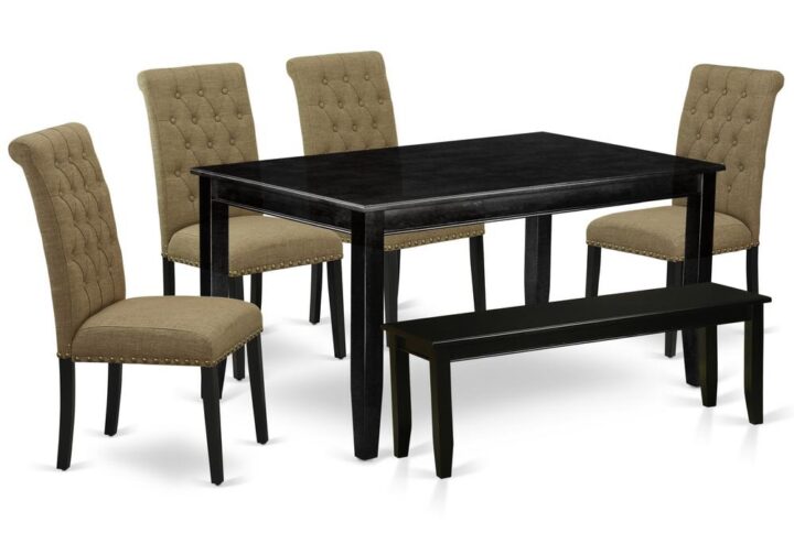 Furnish your dining area with this excellent classy DUBR6-BLK-17 dinette set includes a rectangular dining table