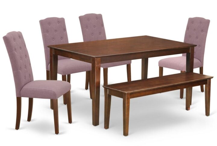 Furnish your dining area with this excellent classy DUCE6-MAH-10 dinette set includes a rectangular dining table