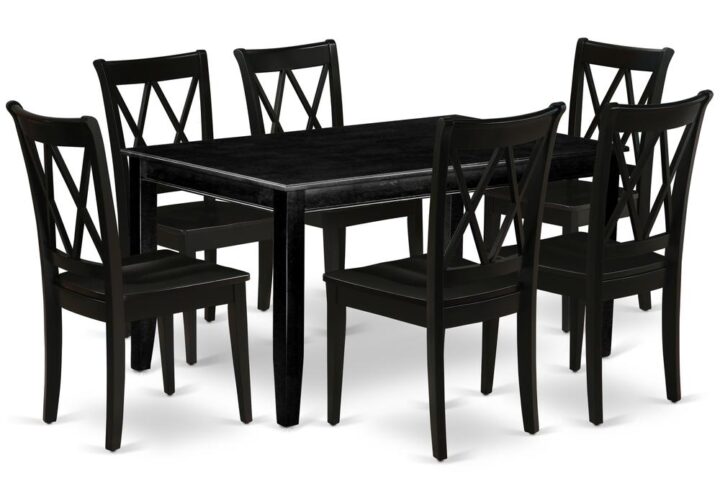 The wonderful DUCL7-BLK-W dinette set is all about sheer elegance. Designed in Black color