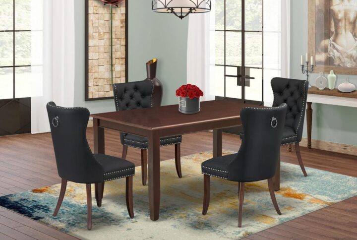 EAST WEST FURNITURE - DUDA5-MAH-12 - 5-PIECE KITCHEN DINING TABLE SET
