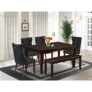 EAST WEST FURNITURE - DUDA6-MAH-12 - 6-PIECE KITCHEN DINING TABLE SET